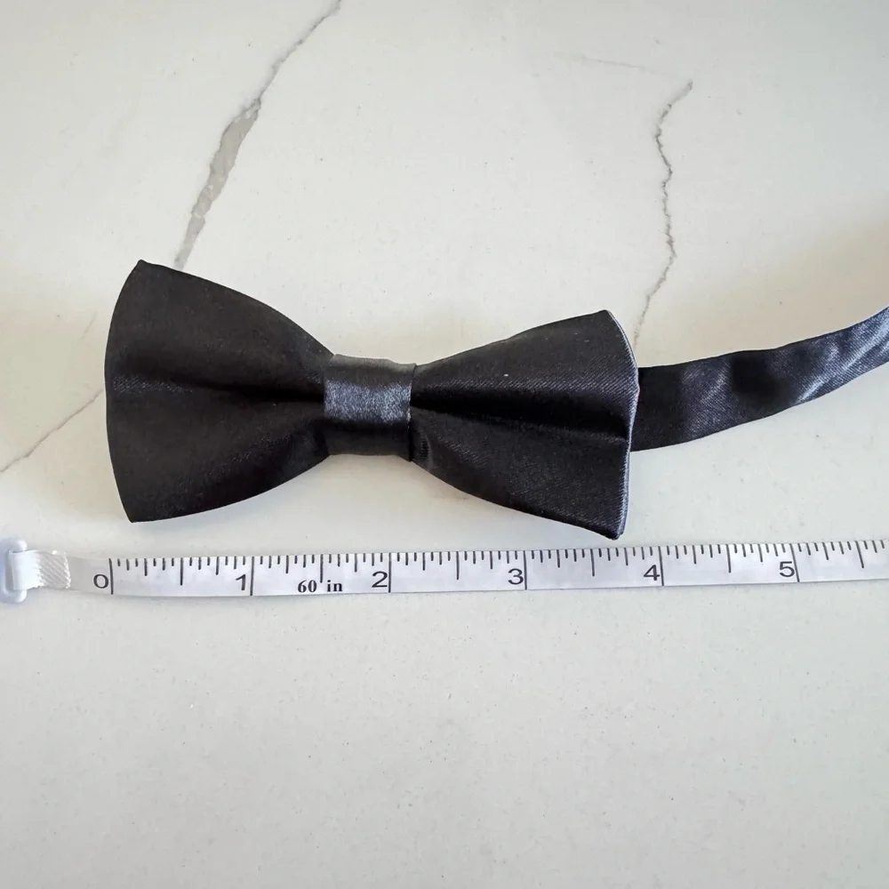Black Silk Bow Tie-Youth 8.5” to 15”